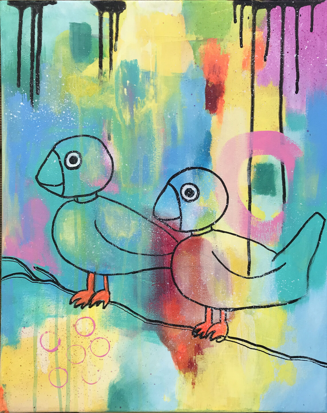 Birds with no Name er et maleri fra Gallerihimlen malet på 40 x 50 cm lærred