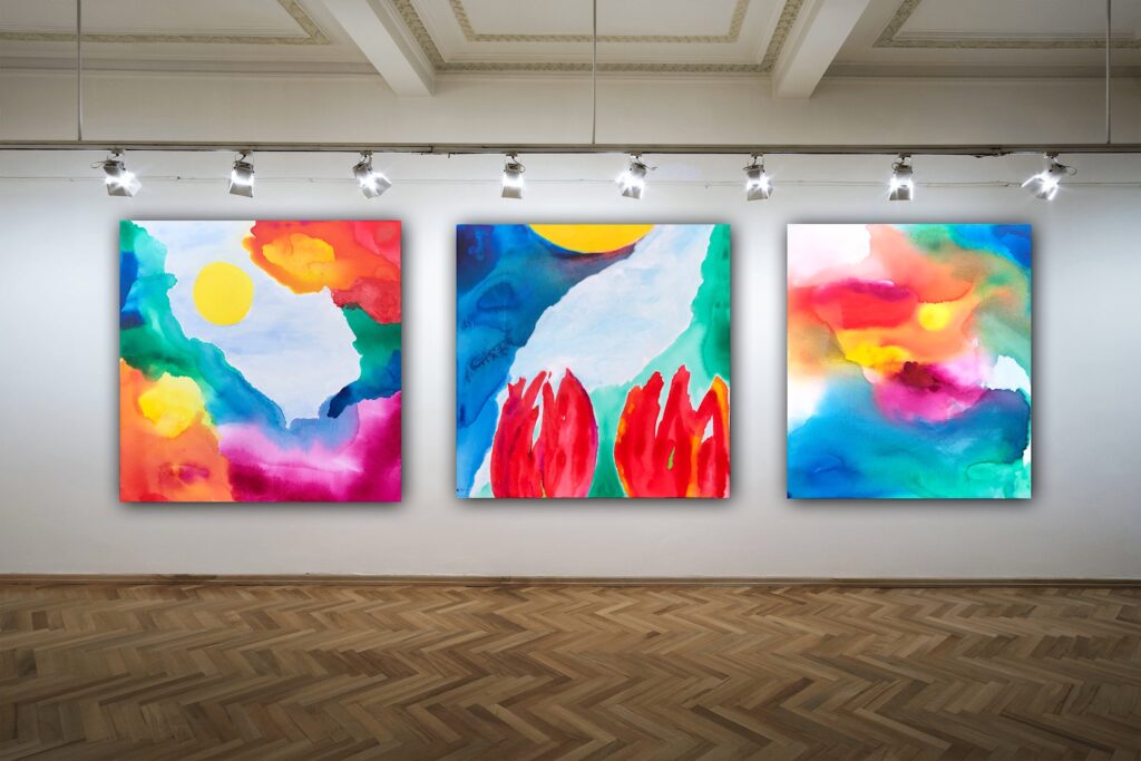 Colours of the Sun er en serie malerier fra Gallerihimlen malet på 70 x 70 cm lærred