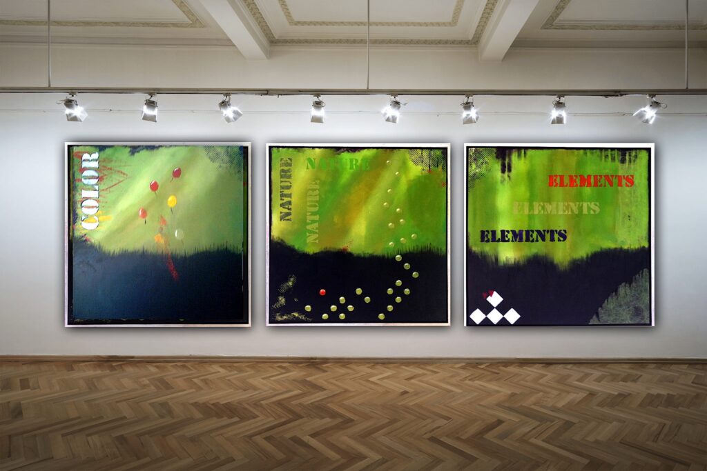 Elements of Nature er malerier fra Gallerihimlen malet på 80x80 cm lærred med ramme