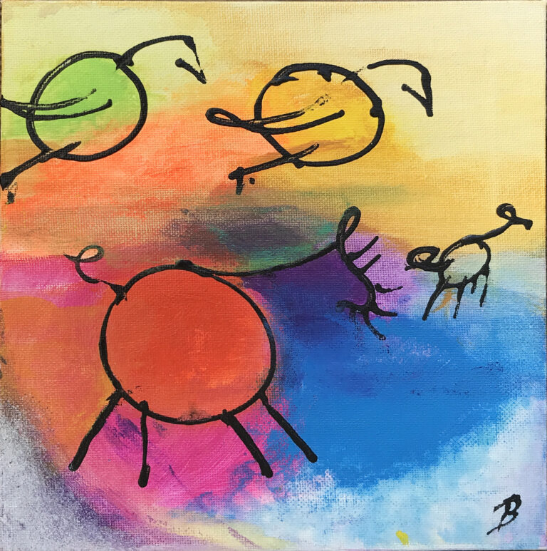 Fabeldyr 1 er et maleri fra Gallerihimlen malet på 20x20 cm lærred