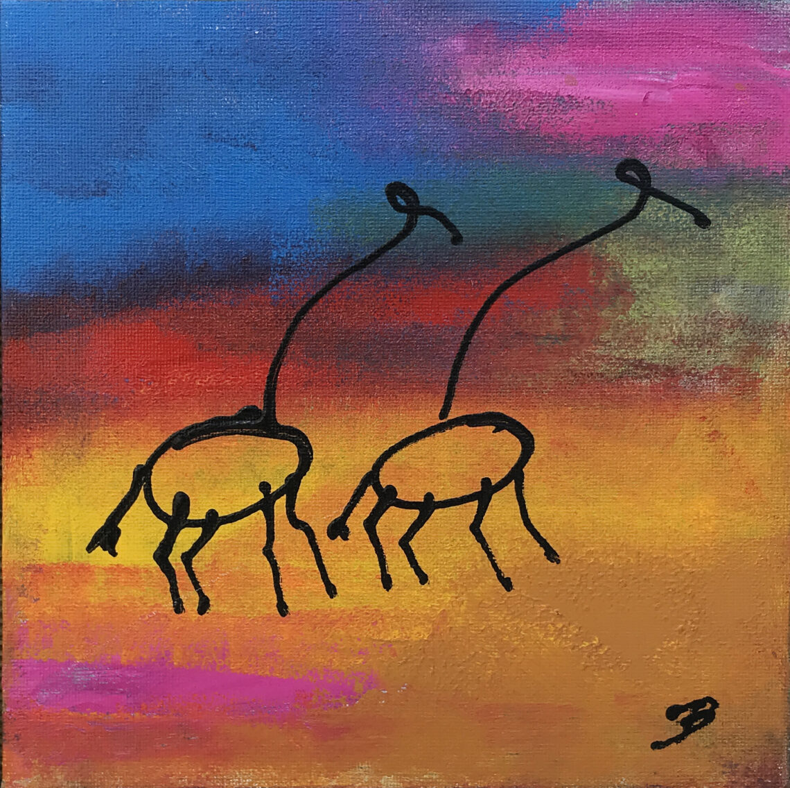 Fabeldyr 2 er et maleri fra Gallerihimlen malet på 20x20 cm lærred