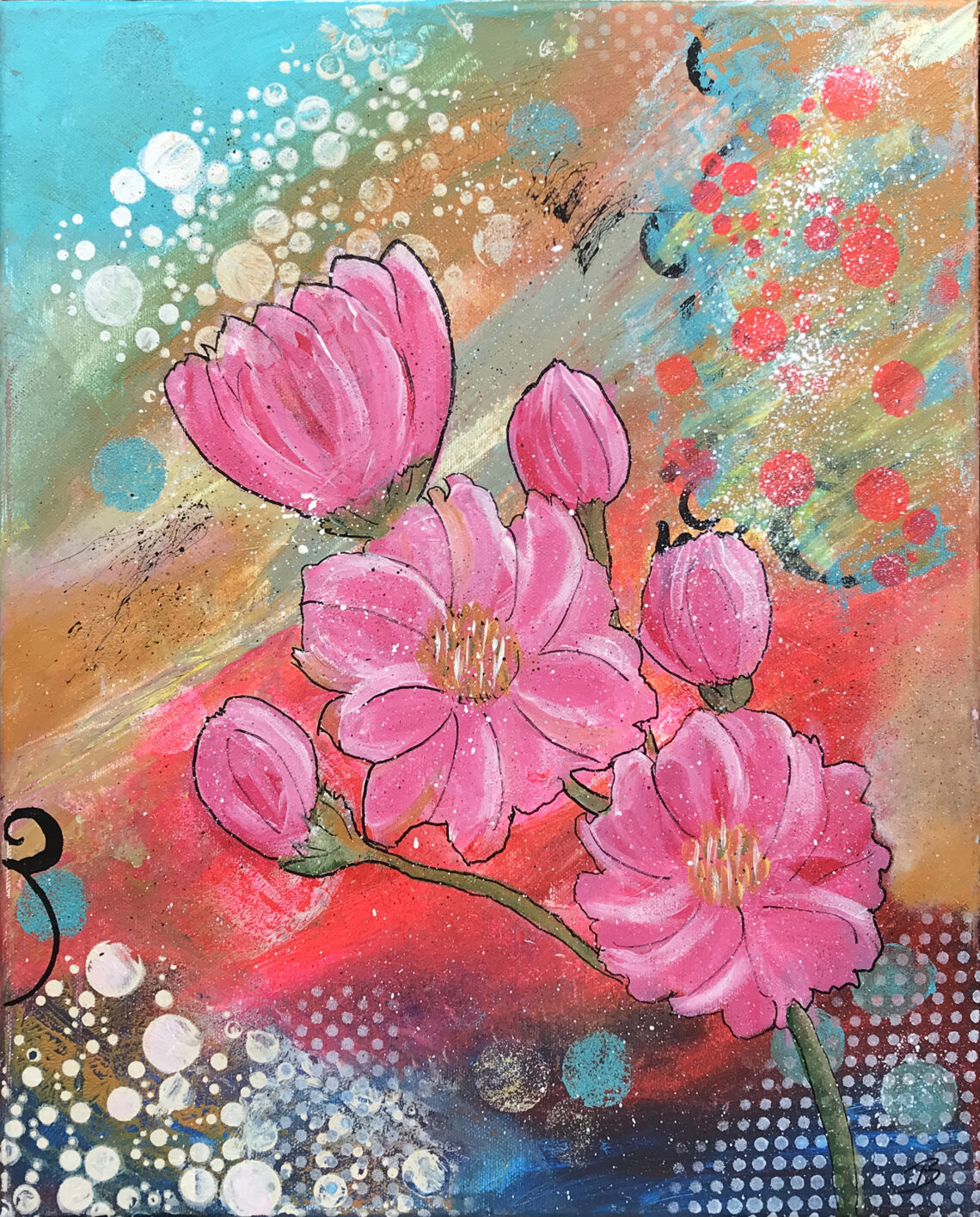 Flower Bubble er et maleri fra Gallerihimlen malet på 40 x 50 cm lærred