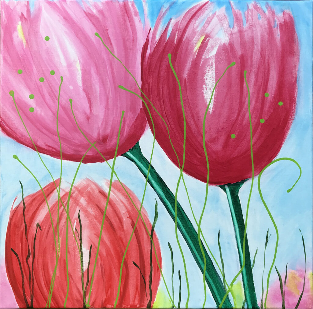 Flower Power 2 er et maleri fra Gallerihimlen malet på 60 x 60 cm lærred