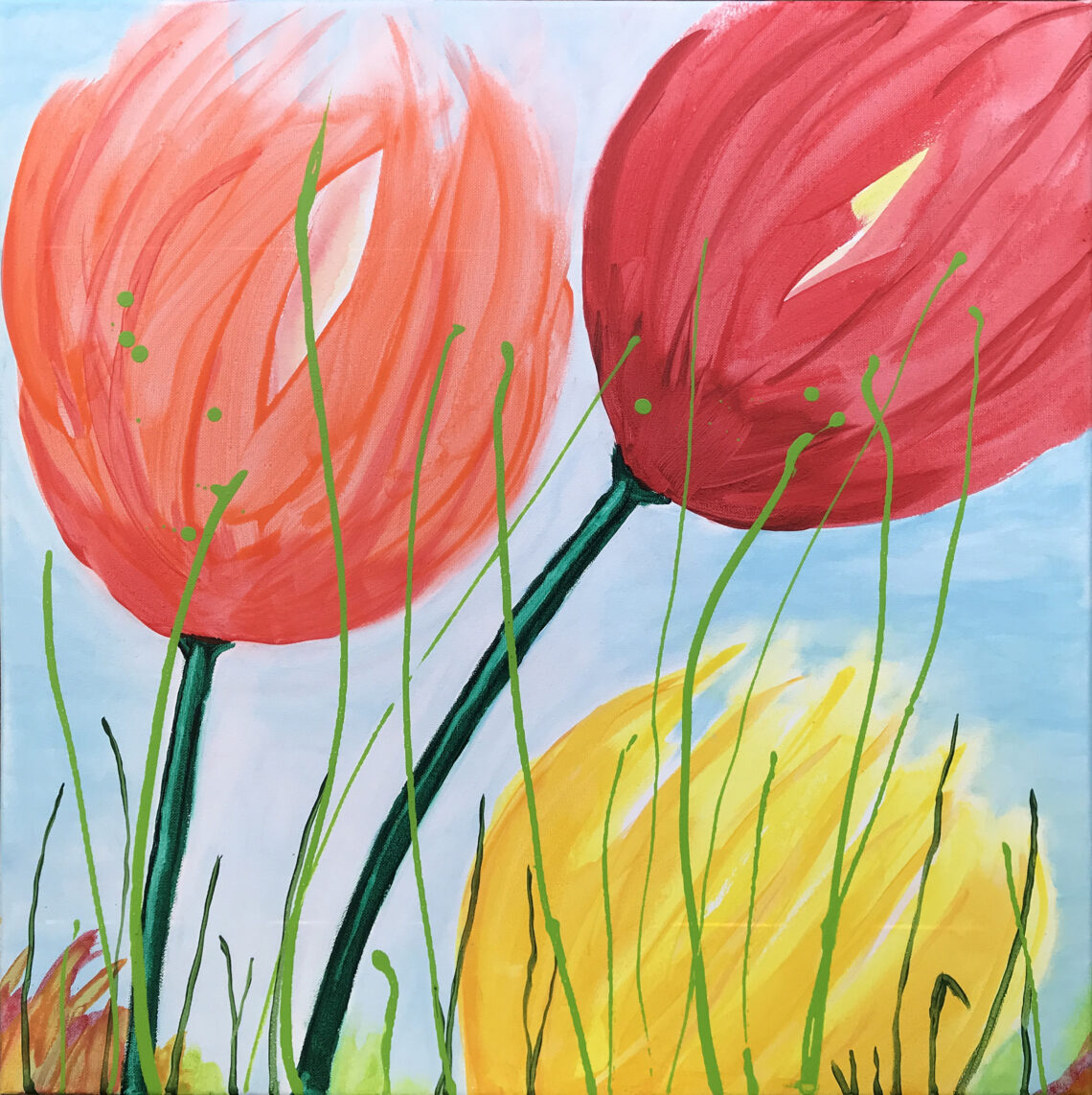 Flower Power 3 er et maleri fra Gallerihimlen malet på 60 x 60 cm lærred