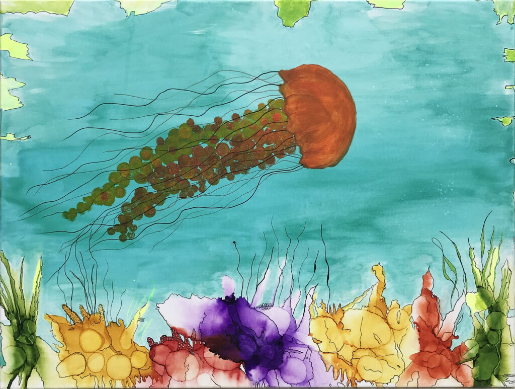 Maleriet Beyond Rules på 80 x 60 cm fra Gallerihimlen er fra serien Gopler