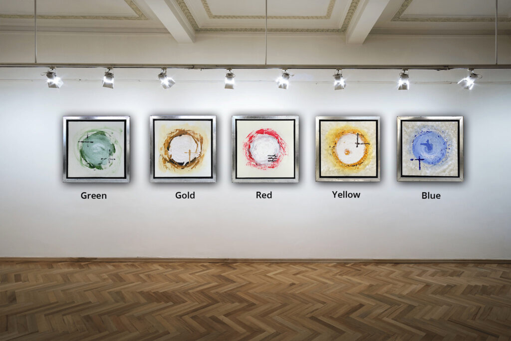 Inner Circle er malerier fra Gallerihimlen malet på 20x20 cm lærred med ramme