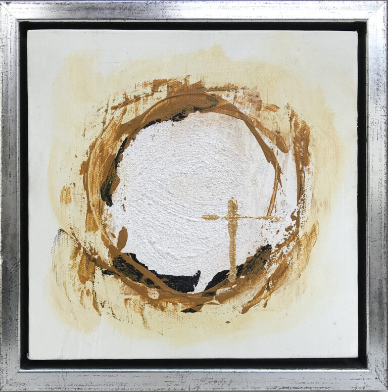 Inner Circle Gold er et maleri fra Gallerihimlen malet på 20x20 cm lærred med ramme