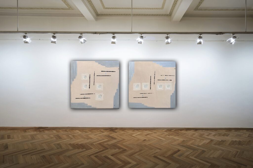 Mirror Order 1+2 er malerier fra Gallerihimlen malet på 30x30 cm lærred