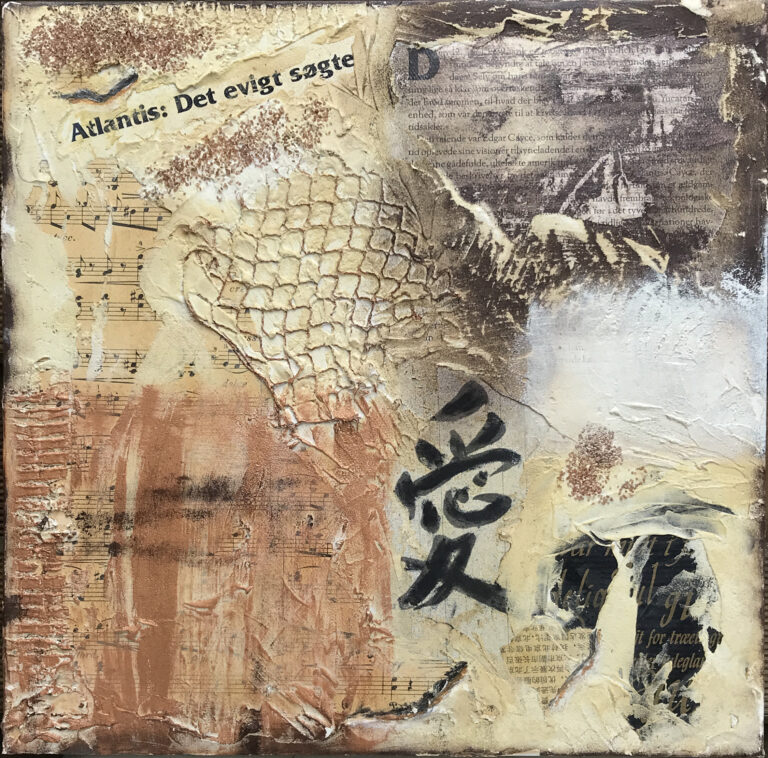 Past 1 er et maleri fra Gallerihimlen mixed media på 30 x 30 cm lærred