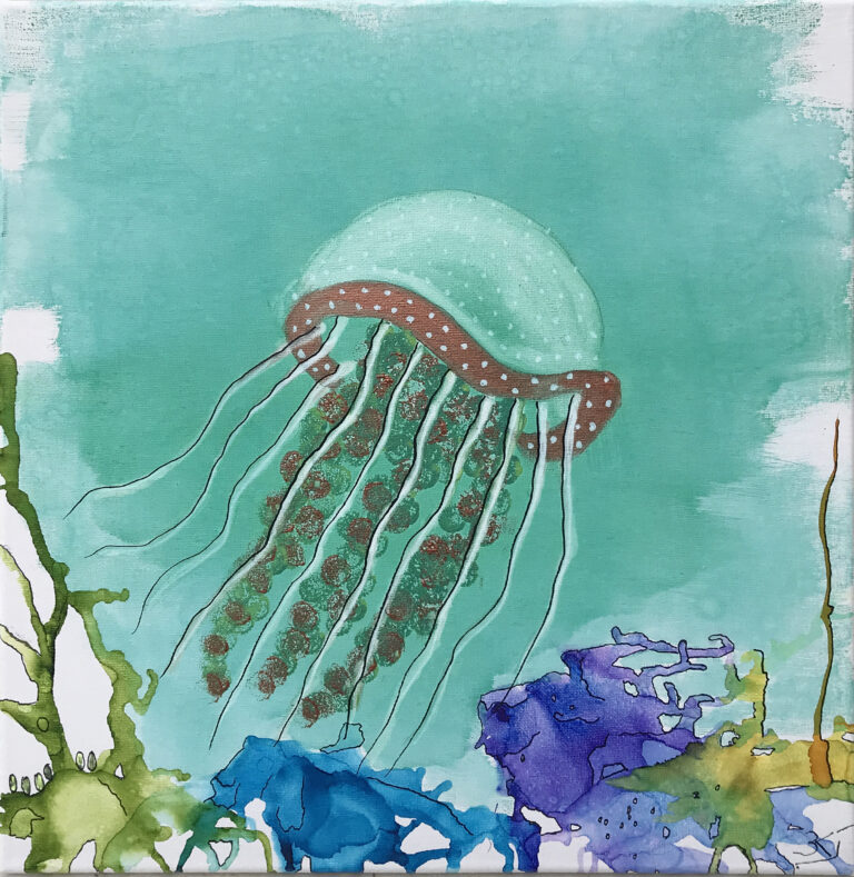 Maleriet Peaceful på 40x40 cm fra Gallerihimlen er fra serien Gopler