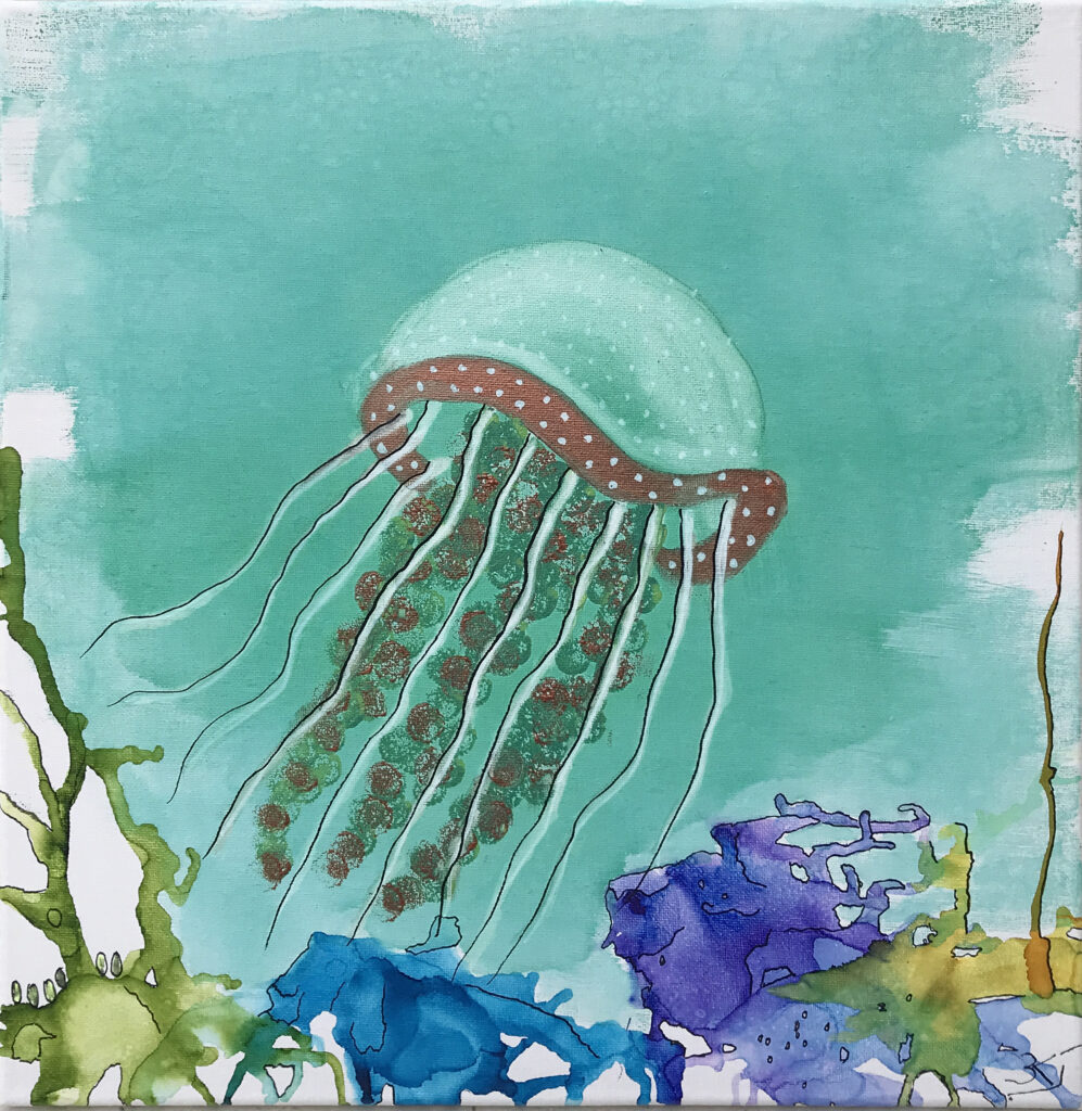 Maleriet Peaceful på 40x40 cm fra Gallerihimlen er fra serien Gopler