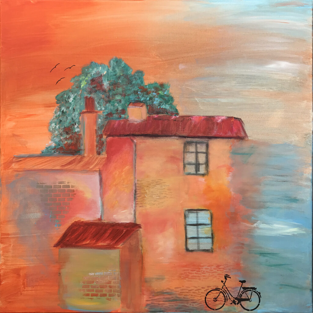 WaterWorld er et maleri fra Gallerihimlen malet på 80x80 cm lærred