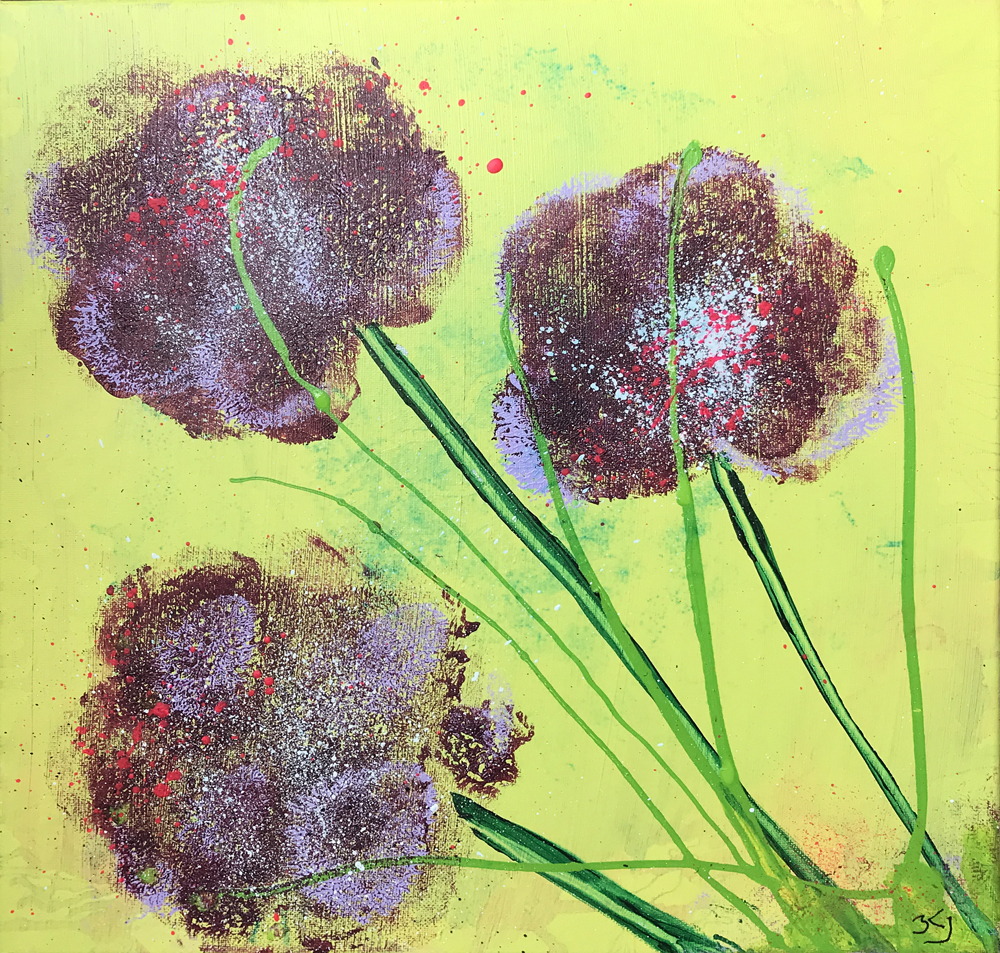 Alium 3 maleri fra Gallerihimlen 40x40 på lærred