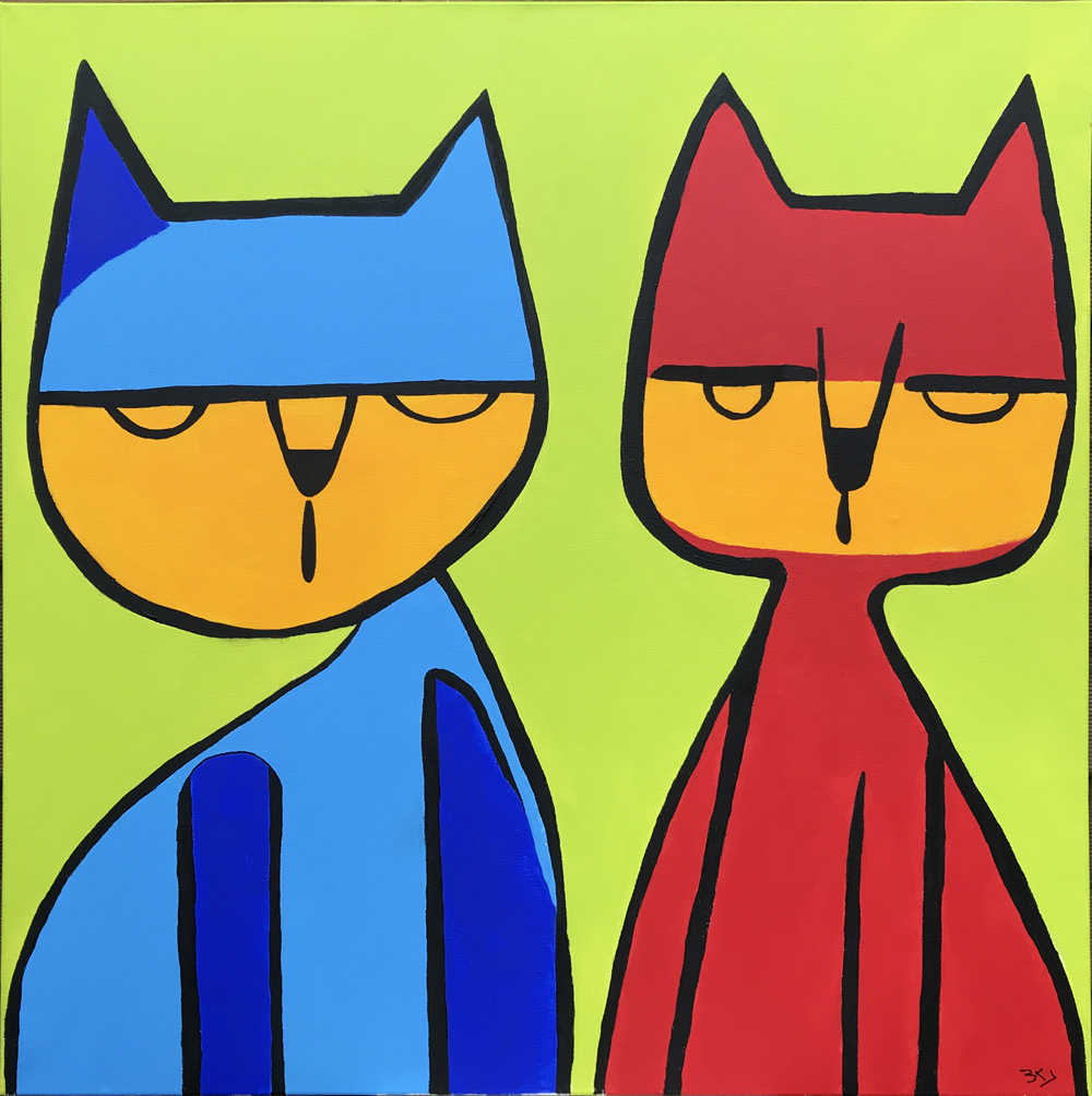 Cats er et maleri fra Gallerihimlen malet på 70 x 70 cm lærred