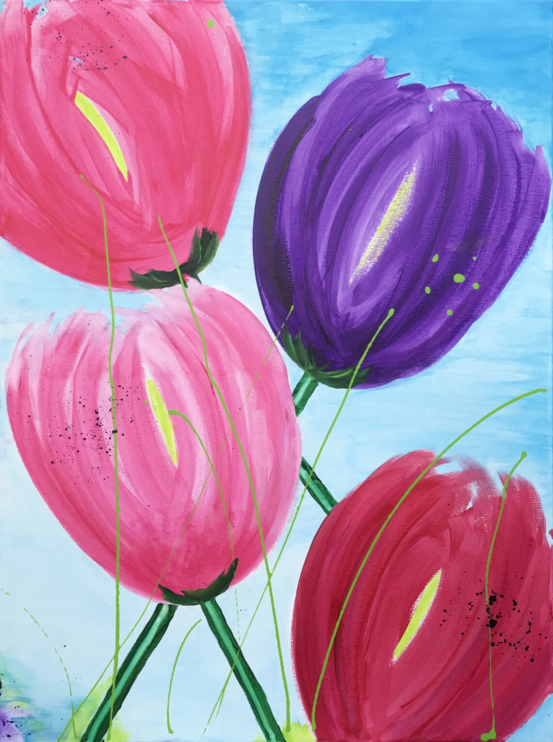 Flower Power 4 er et maleri fra Gallerihimlen malet på 60 x 80 cm lærred