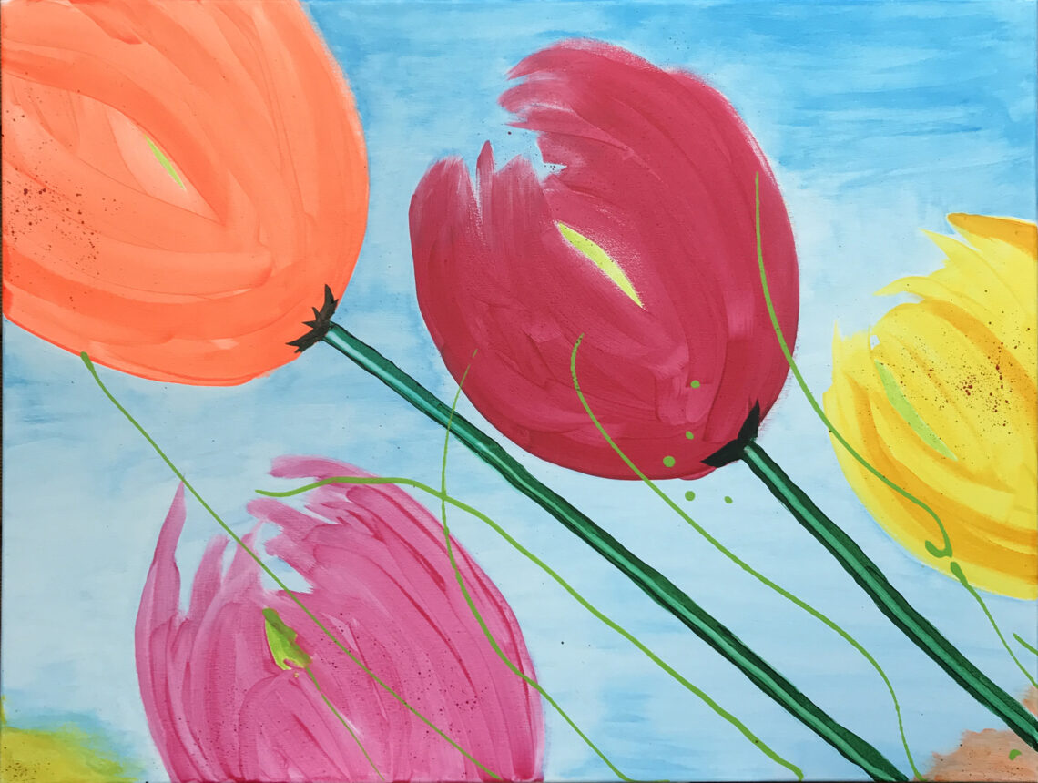 Flower Power 5 er et maleri fra Gallerihimlen malet på 80 x 60 cm lærred