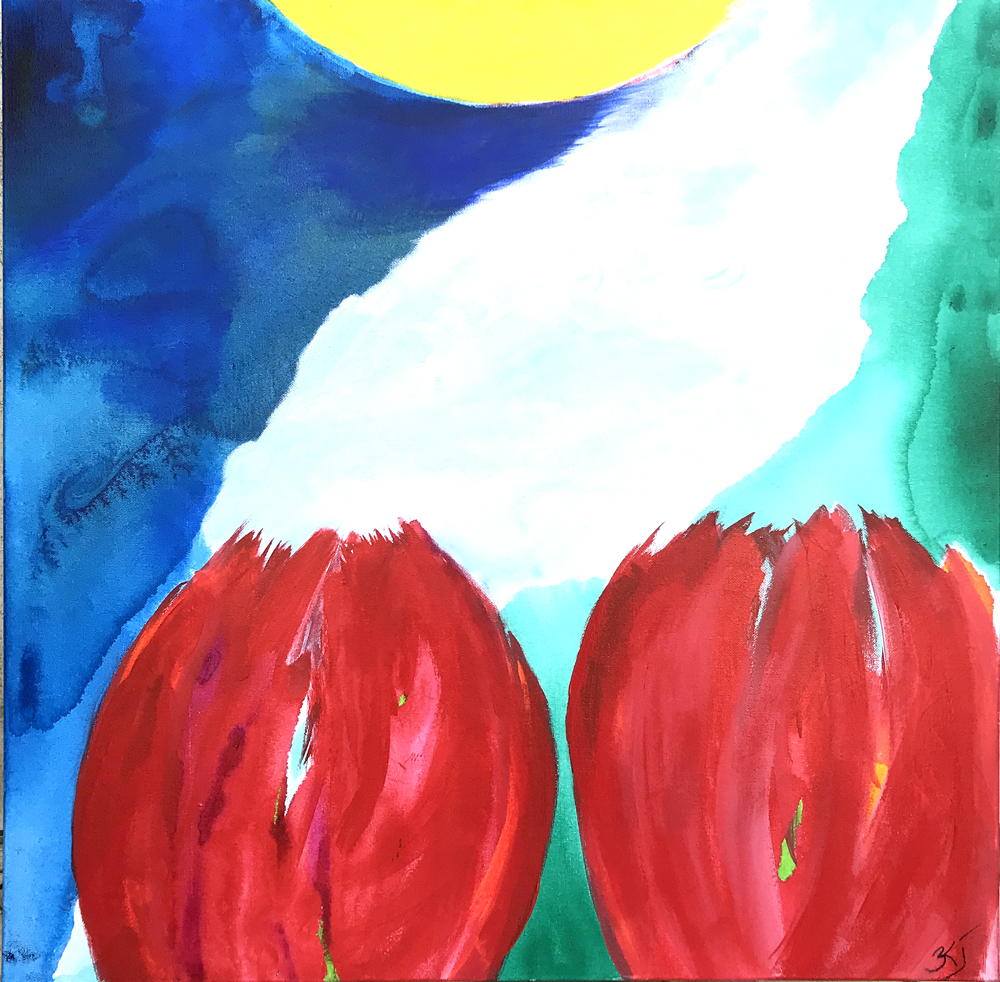 Flowers in the Sun er et maleri fra Gallerihimlen malet på 70 x 70 cm lærred