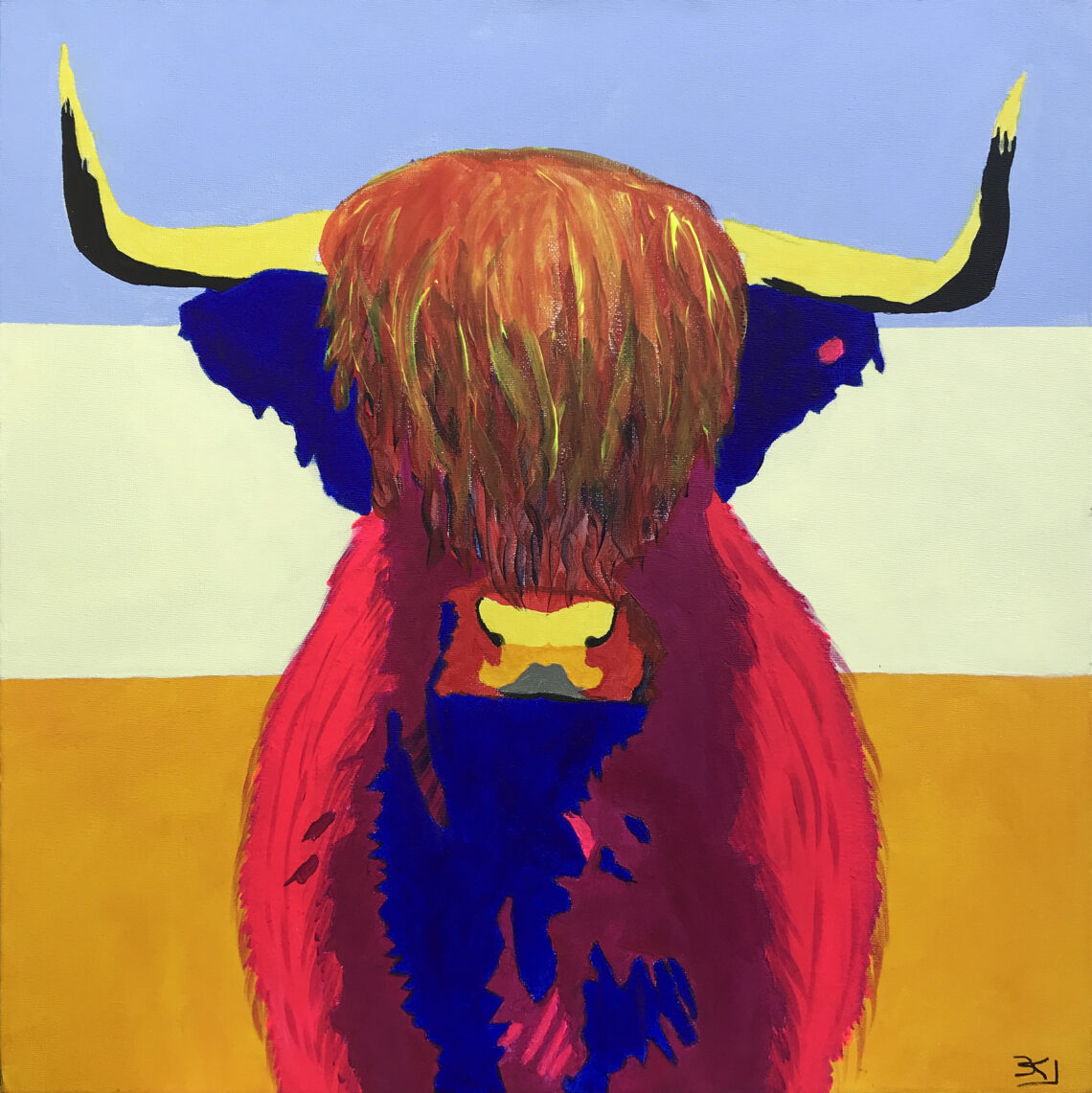 Highlander maleri fra Gallerihimlen malet på lærred 50x50 cm