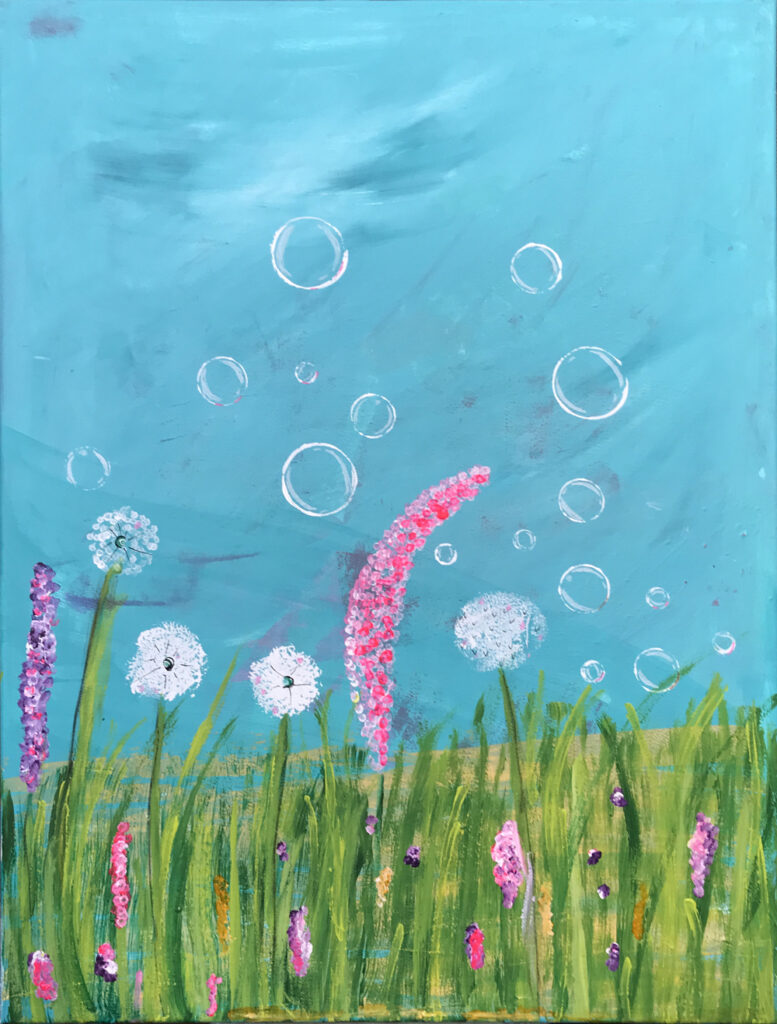 Nature Bubbles 1 maleri fra Gallerihimlen 60 x 80 mm på lærred