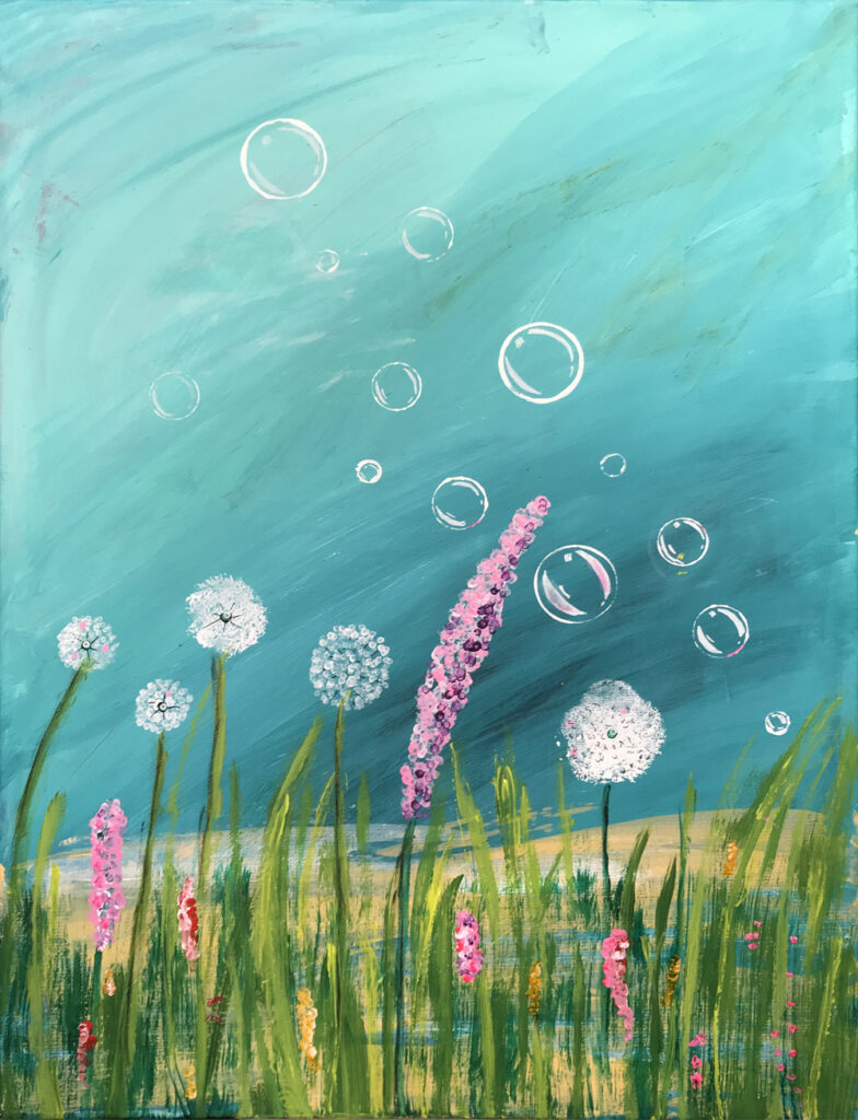 Nature Bubbles 2 maleri fra Gallerihimlen 60 x 80 cm på lærred