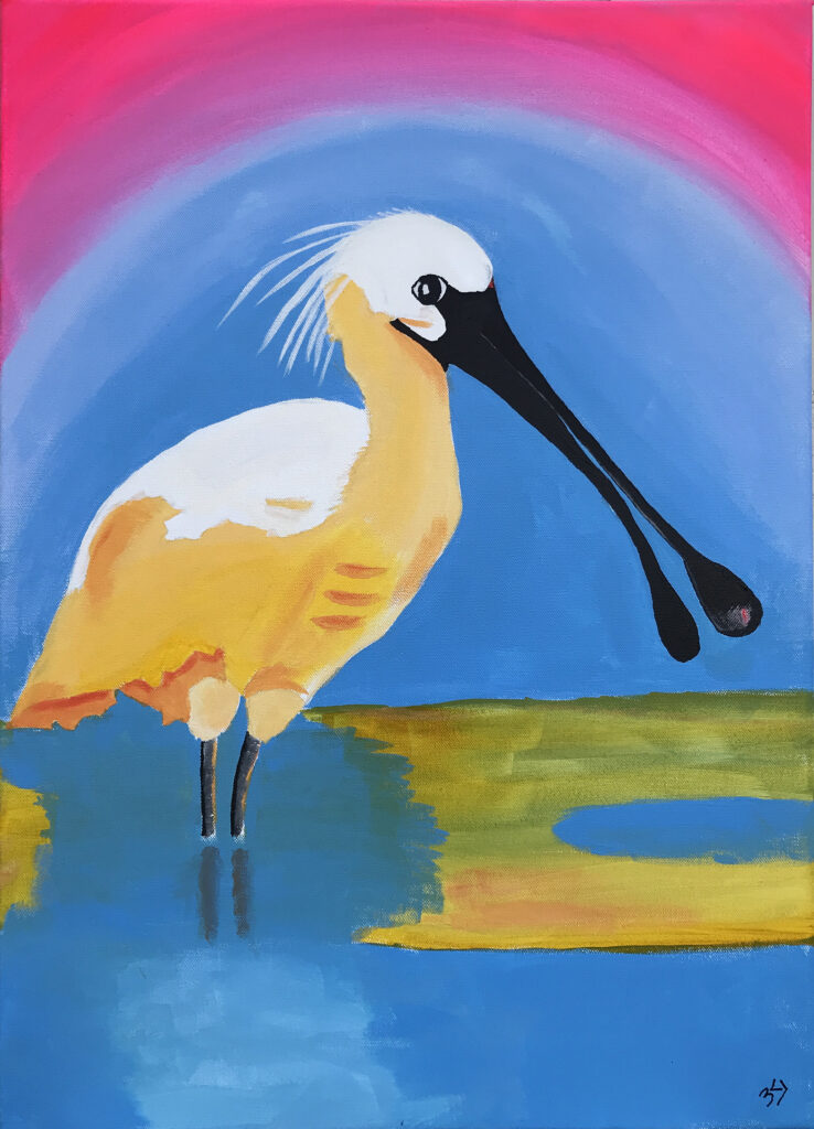 Skestork på maleri fra Gallerihimlen