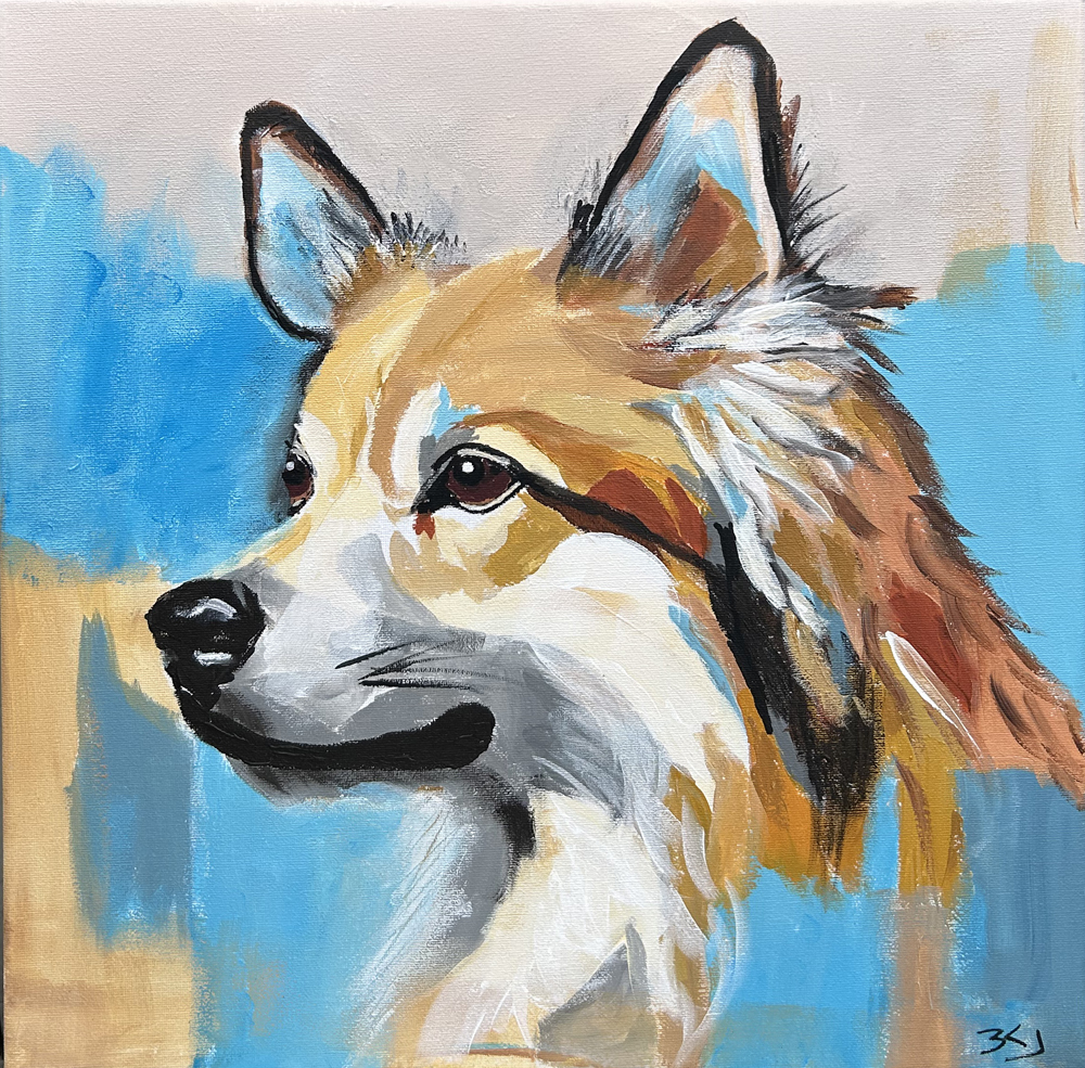 Gallerihimlen Lala et dejligt hundemaleri