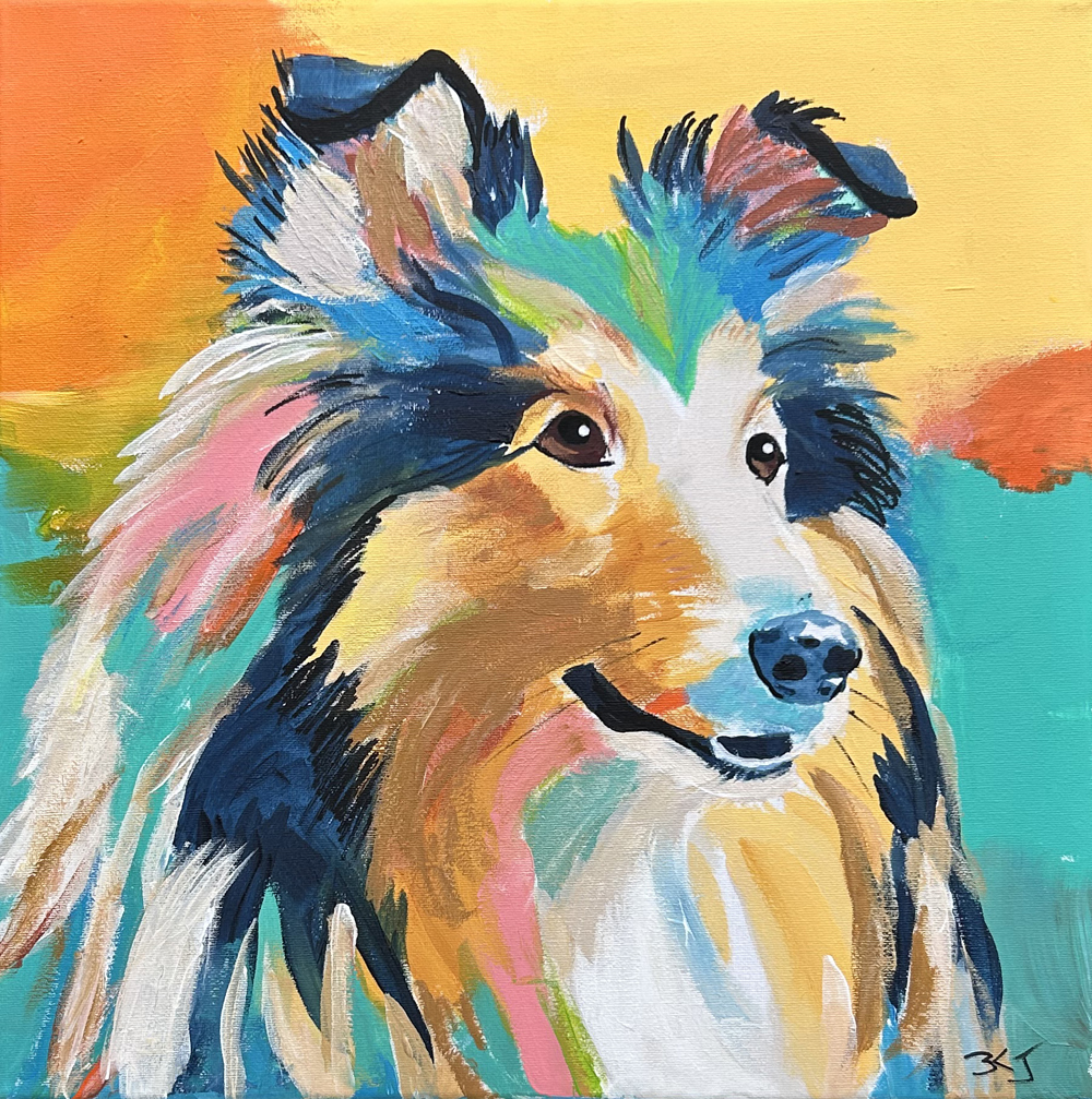 Gallerihimlen Lassie Hund maleri